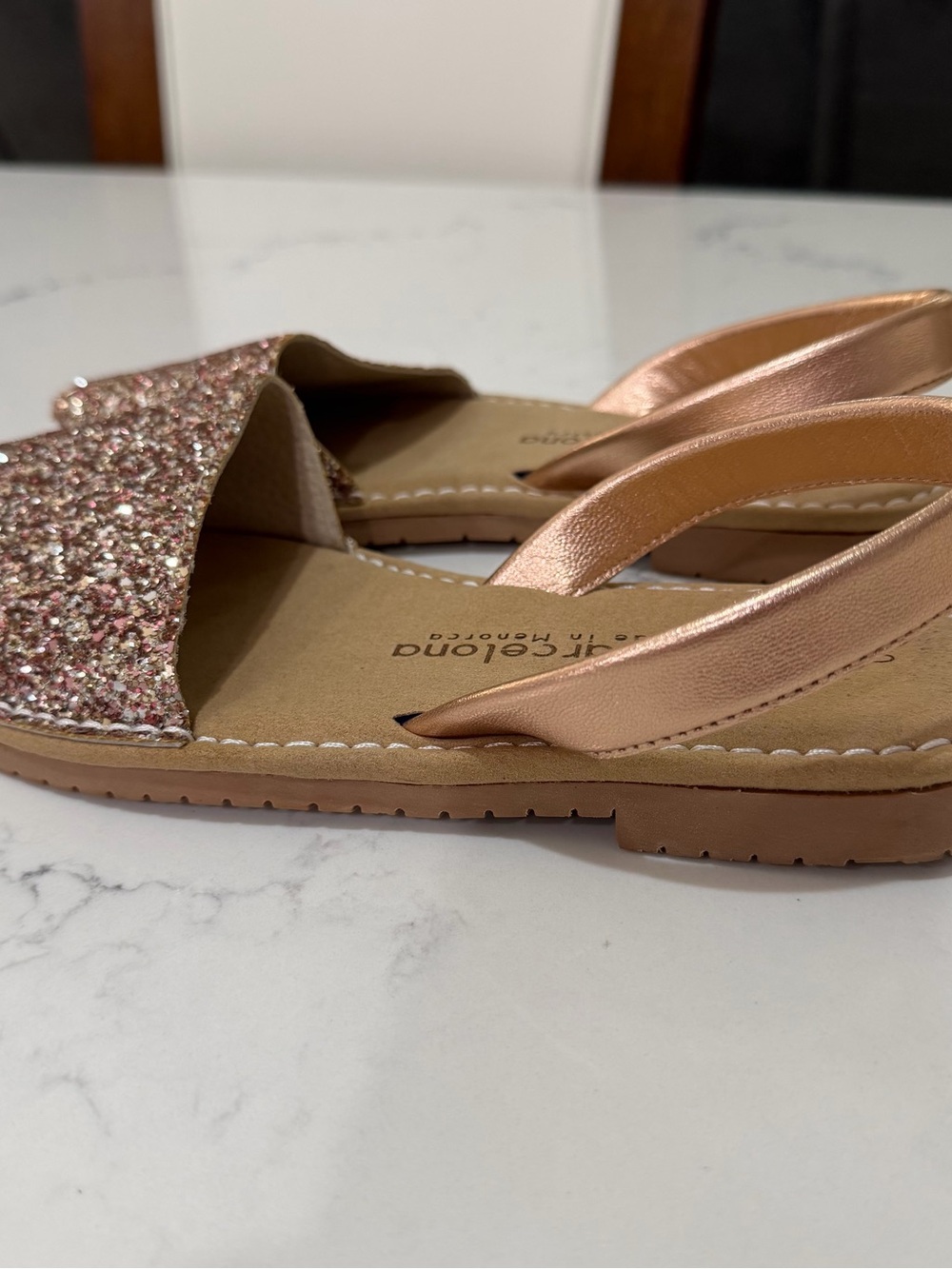 Petit Barcelona Rose Gold Glitter Avarca Sandals EU 40 - Picture 8 of 9